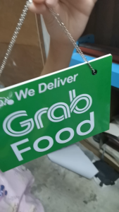 GRAB FOOD GRAB MART DOOR BANNER 7.8X5.5"