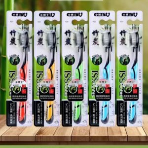 Bàn chải đánh răng lông mềm bàn chải đánh răng Bossi bàn chải đánh răng than tre hoạt tính 5 cái