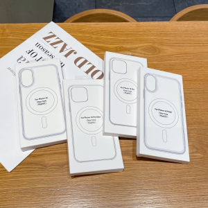 Acrylic Magnetic Absorption Transparent Mobile Phone Case for 17 16Pro Max Full Cover 15Pro 14 Box Set 13 12 11 Business Style