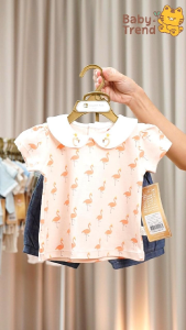 Elegant Kids ชุดเด็กผู้หญิง 6-24เดือน ชุดเสื้อคอปกแขนสั้น+กางเกงสั้น Safari Cuties Collection | Babytrend