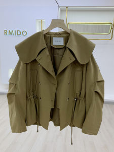 Cute Collar Loose Fit Short Jacket Womens Casual Stylish Short Length Windbreaker Autumn New Arrival Commute Style Long Sleeve