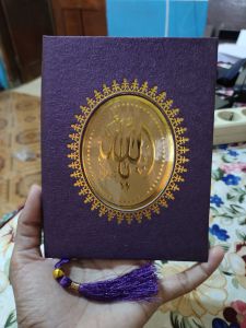 paket 50 pcs Yasin hardcover 144 halaman dengan Poto almarhum+kemas tile+tasbih