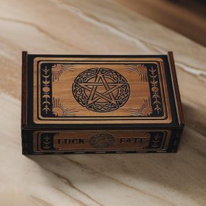 New Arrival Tarot Card Packaging Wooden Box Storage Box Black Push-Pull Wooden Box Gift Wooden Box Tarot Card Storage Box