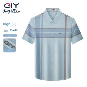 GYgoldlion | Cool Striped High Elastic Short Sleeve Shirt