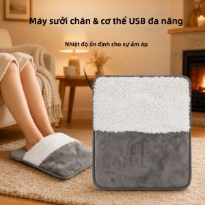 Afdeal | Máy Sưởi Chân Bằng Điện USB Thảm Sưởi Ấm Bằng Vải Nhung 50 ° C Vỏ Bọc Có Thể Giặt Ở Nhiệt Độ Không Đổi Có Thể Tháo Rời Cho Văn Phòng Nhà Ở Dưới Bàn Dưới Giường