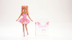 Barbie Fairy Doll with Toy Wand & Fashion Accessories Fantasy Theme with Color Change Fun on Wings & Outfit Gift for Girls ages 3years and up