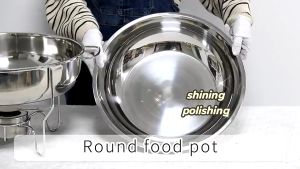 Warmer Stove 28cm Stainless Tutup Kaca / Prasmanan Bulat Stainless Tutup Kaca