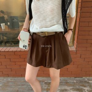 DUOFEIYAN | Vintage Cotton Linen A-line Loose High Waisted Shorts
