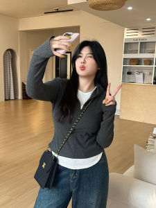 NINI ONE Slimming Long Sleeve T-Shirt Waist Cinched Conceals Flattering plus Size Casual Style round Neck Zipper Closure Womens Top