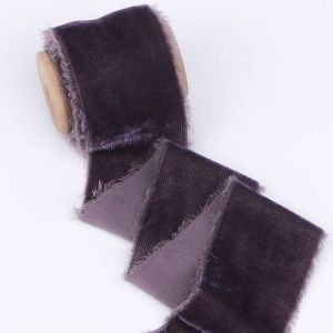 1m/roll Flocking Hand Teared Velvet Ribbon DIY Cake Gift Decoration Wedding Invitation Bracelet Flower Hand Teared Velvet Ribbon