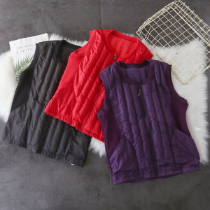 down Cotton Fleece-Lined Vest Men and Women Autumn and Winter Thickened plus Velvet Warm Waistcoat Double Layer Warm Short down Vest