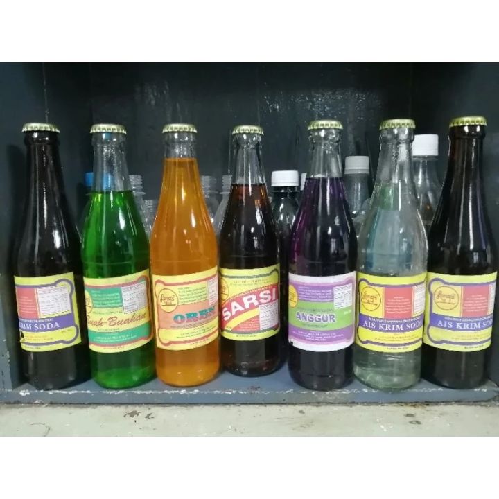 Air Botol Long Chan 285ml Botol Kaca Perisa Sarsi Aiskrim Soda