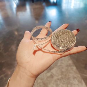 Round Plastic Flexible Ruler with Artificial Diamond Inlays - a Household Clothing Measuring Ruler That Is Portable and Multi-Fu