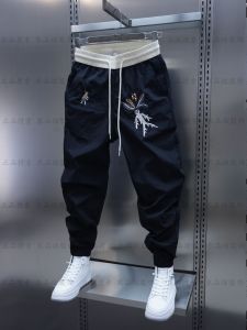 Mens Casual Harlan Pants Spring Autumn New Style Embroidered Loose Fit Sports Trousers Youth Popular Long Pants