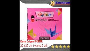 Kertas Origami Besar Forte isi 25 Lembar / 1 Pak Kertas Lipat TK 20x20 cm - 2 Sisi Sama Warna