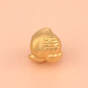 Chow Sang Sang 周生生 Charme Blessings & Culture 999 Gold Longevity Peach 寿 Mini Charm 93772C (Bracelet Not Included)