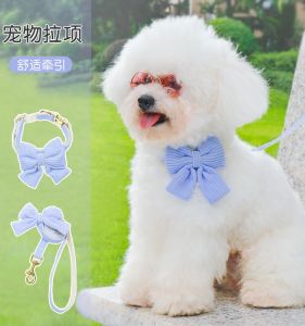Dog Leash Butterfly Knot Cat Leash Teddy Bichon Pomeranian Medium Small Dog Walking Rope Dog Chain Nylon Non-Extensible