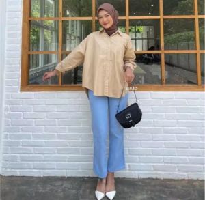 Kemeja Wanita Kemeja Olivia Over Size Kemeja Wanita