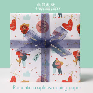 Valentines Day Wrapping Paper for Boys and Girls Gift Box Decoration Love Romantic Fresh DIY Gift Card Paper