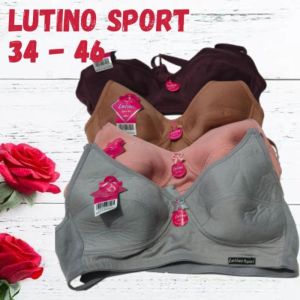 6PCS Bra Sport JUMBO LUTINO / Bra Sport Tampa kawat Size 34-46