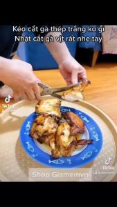 Kéo cắt gà kéo cắt thực phẩm nhà bếp thép trắng không gỉ nguyên khối Nhật Bản made in japan