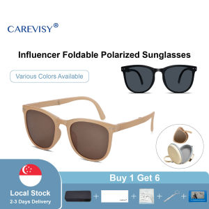 CAREVISY Influencer Polarized Sunglasses Foldable UV400 Protection Anti Glare Driving Fishing Outdoor Activities Sunglasses for Adults Men Women
