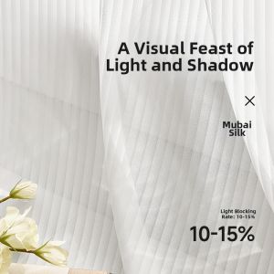 JINCHAN | Antibacterial Blackout Modern Minimalist Sheer Curtains White