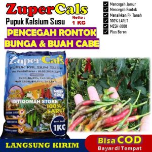 Pupuk Kalsium Susu ZUPERCALS 1 KG Obat Pencegah Rontok Bunga dan Buah Cabe Paling Ampuh Pupuk Anti Rontok Cabe Pupuk Cabe Rontok serta pelebat Buah Cabe sampai Bosan Petik Penyubur Tanaman Cabe Terbaik