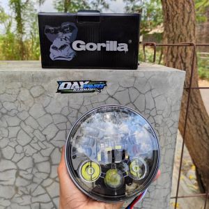 Lampu Depan Daymaker Gorilla 575 Inch 19 Led Dot Sae Senja Kuning Pnp Batok L2g Van Van Cd Cb125 Lampu Daymeker Gorilla Ukuran 575 Inch 575" Headlamo Lampu Utama Lampu Depan Daymaker Uk 575 " Impor Import Gorilla