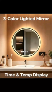 EURAKE LED Bathroom Mirror Thick Explosion-Proof Mirror Glass Lighted Makeup Mirror Touch Control Mirror