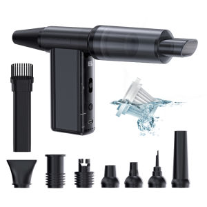 Portable 2-in-1 Jet Fan/Vacuum (110K RPM 8 Speeds USB-C) w/ 8 Attachments - 200g Ultra-Light for Sustainable Living Adventures