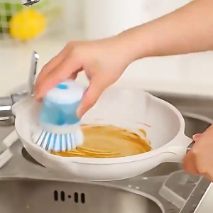 KITCHEN PRESS TYPE AUTO LIQUID WASHING BRUSH FOR POT DISH HOUSEHOLD CLEANING BRUSH WITH SOAP DISPENSER DISHWASHING UTENSILS TOOL