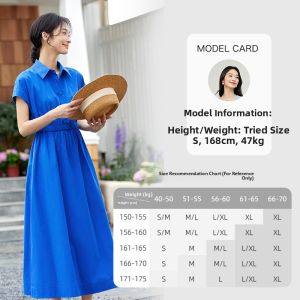 Vimly | Stylish Klein Blue Polo Collar Summer Long Dress