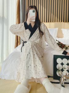 Postpartum Nursing Gown Long Sleeve Maternity Sleep Dress Spring Summer Autumn Seasonal Use Feeding Baby Home Month Dress