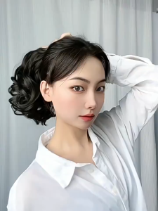 25cm Wig Hair Clip for Women Fluffy Wave Ponytail Hairpin Fashion Clip-on Natural Simulation Curly Hair Accessories