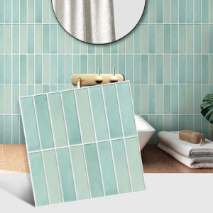 3D Tile Stickers Self-adhesive Green Tile Backsplashes for Kitchen Bathroom Walls Water and Mold Resistant Matt 30x30cm