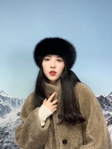 Bandana Fur Headband Peci Bulu Hairband Bando Topi Mongol Rusia Musim Dingin Wanita