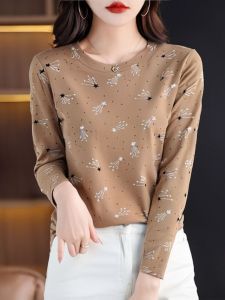 Áo Thun Dài Tay Thời Trang Xuân 2025 Dành Cho Nữ Áo Thun Cotton Co Giãn Cổ Tròn Dáng Ôm Vừa Vặn Đa Năng Thiết Kế Mới