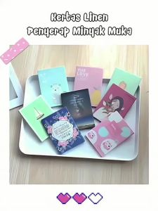 Kertas Tissue Minyak Wajah (Isi 50 Lembar) Facial Oil Control Paper Travel 50 Sheet Tissue Penyerap-GP Mall