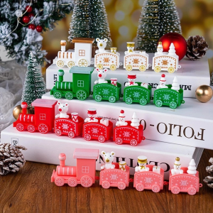 4 Knots Christmas Tree Figurine Mini Train / Mini Train Ornaments for Xmas Party Decoration / Christmas Train Ornament Decoration