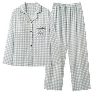 Miiow | Pure Cotton Ladies Sleepwear Long Sleeve Loose Fit Home Clothes Spring Autumn New Style Cat Person Comfortable Breathable Outfit