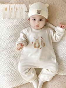 Pure Cotton Long Sleeve Baby Romper Outfit next Kiss Childrens Clothing Newborn Cartoon Crawling Suit Spring Autumn Wear