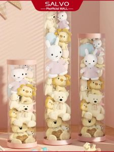 SALVO Bucket Penyimpanan Boneka/Laras Tampilan BonekaTransparan/laras penyimpanan transparan multifungsional