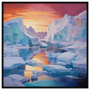 Tranh phong cảnh núi băng Nam Cực. Tranh treo tường dán tường Canvas. CGI-216