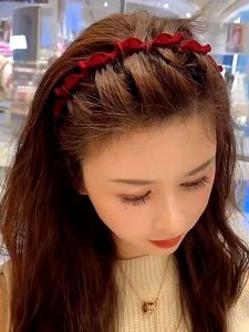 Kẹp tóc mái mỏ vịt phối nhung cố định làm phồng tóc phong cách Hàn Quốc