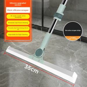 Magic Broom Water Scraper Household Mop Broom Toilet Water Scrubber Dry Wet Use Cleaning Tool Plastic Manual Sweeping Tool