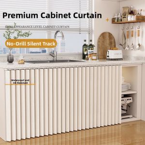 HUAJIANYU | Dustproof Waterproof Grease-resistant Drilling-free Kitchen Cabinet Curtain