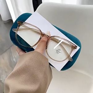 FNCXGE ผู้หญิง แฟชั่น สไตล์วินเทจ แว่นตาสายตาสั้น ป้องกันแสงสีฟ้า ป้องกันความเมื่อยล้า เลนส์ถอดได้ -0.5 ถึง -4.0 สำหรับบุรุษและสตรี