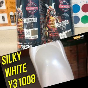 Pilok Pilox Cat Samurai Silky White Y31008 31008 Putih Silk Mengkilap Glossy 400ml Cat Semprot Samurai Paint Kurobushi Aerosol 400 ml
