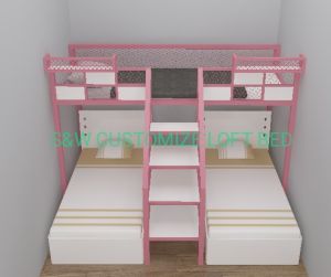 Customize loft bed /children loft bed /pink loft bed customize